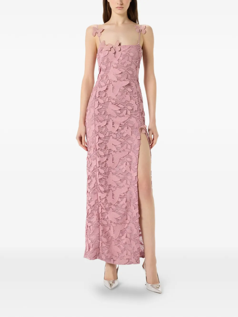 Blumarine Maxi-jurk met vlinderapplicatie Roze