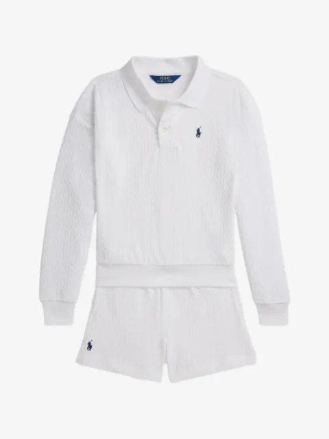 POLO RALPH LAUREN KIDS cable-knit shorts set