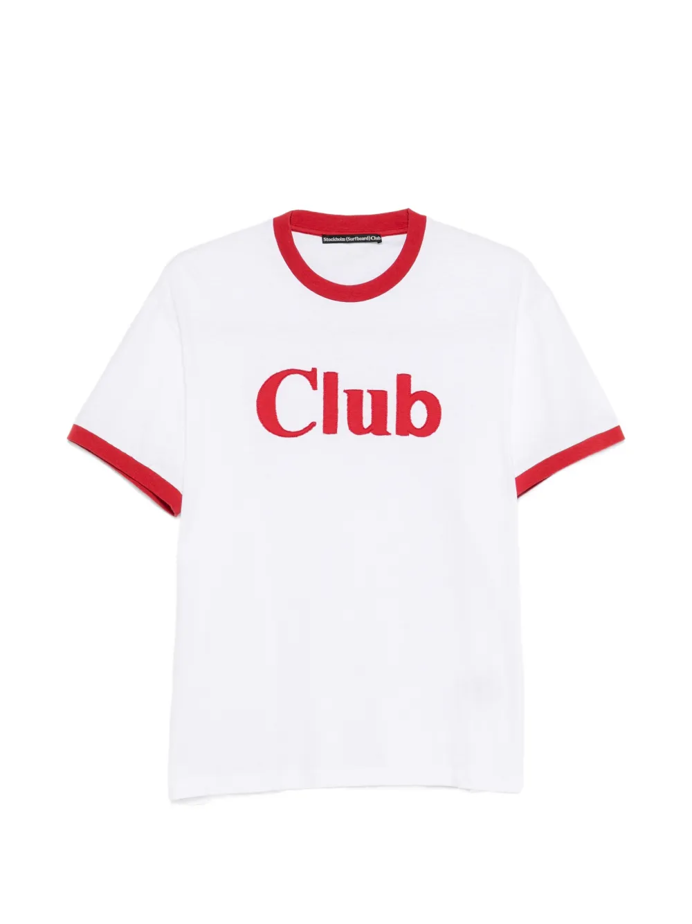 Stockholm Surfboard Club Ringer logo-print T-shirt - Bianco