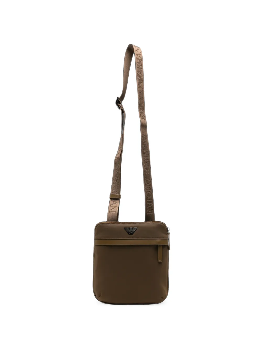 Emporio Armani logo-plaque messenger bag - Braun