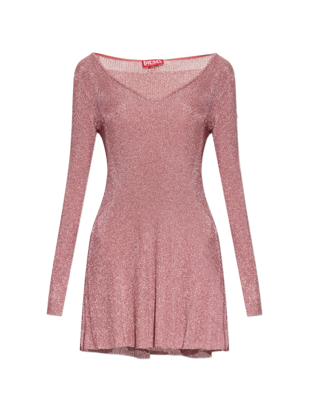 Diesel M-Dalila V-neck long-sleeved mini dress - Rosa