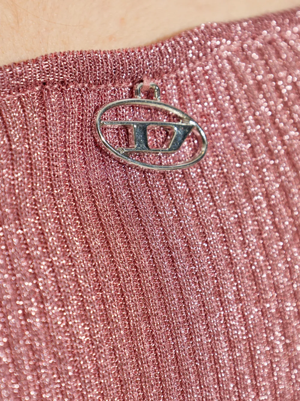 Diesel M-Dalila mini-jurk met lange mouwen en V-hals Roze