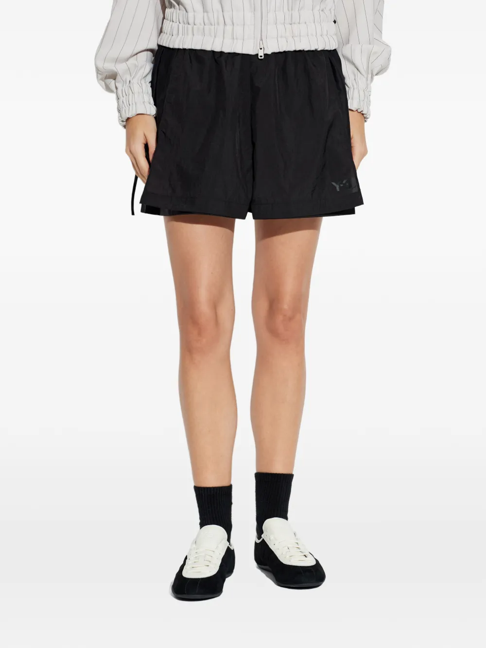  Y-3 Logo-print Shorts - Black 