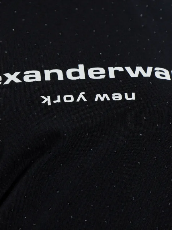 Alexander Wang Crystal Logo Baby Tee | Black | FARFETCH