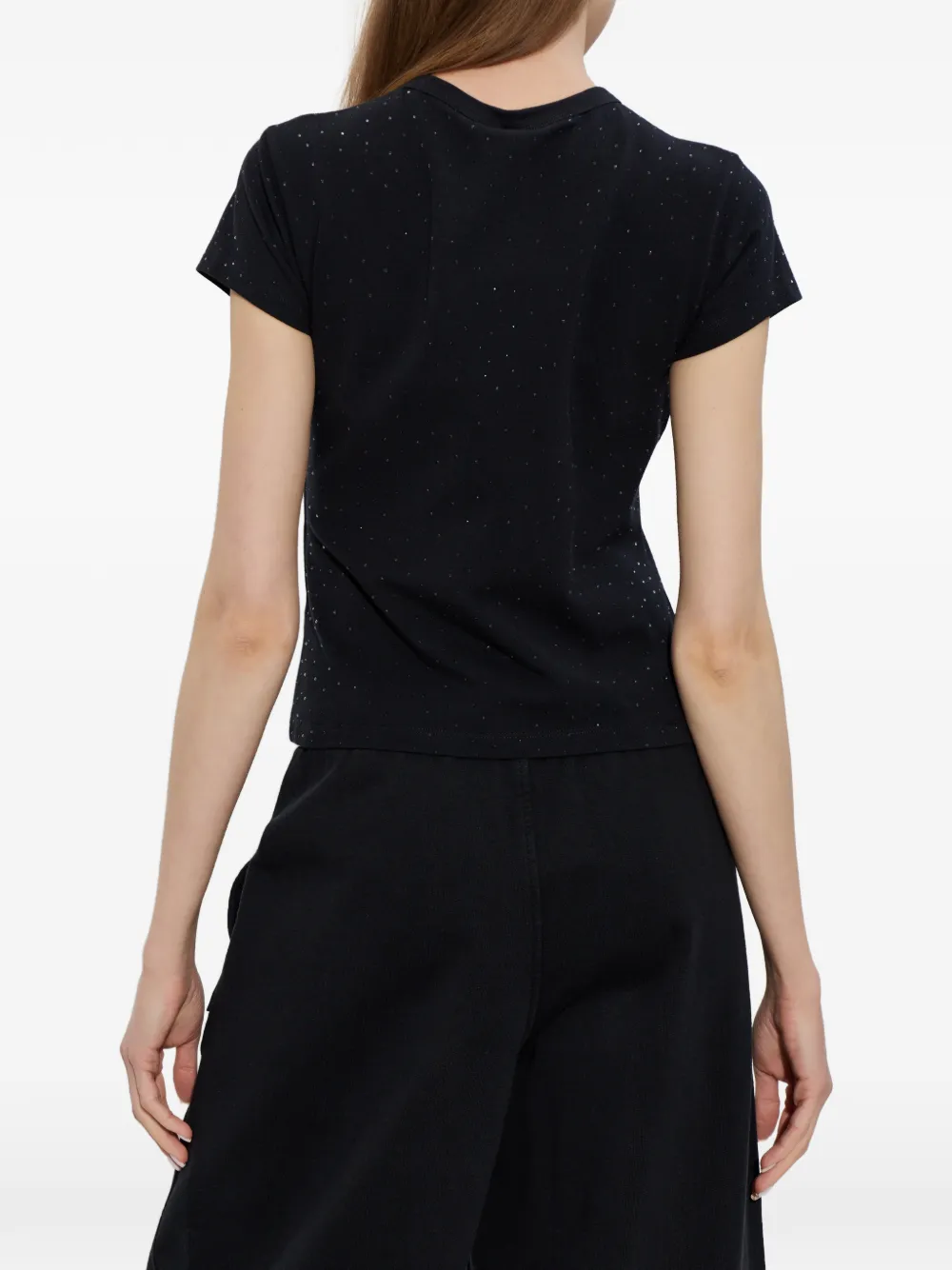 Alexander Wang T-shirt verfraaid met stras Zwart