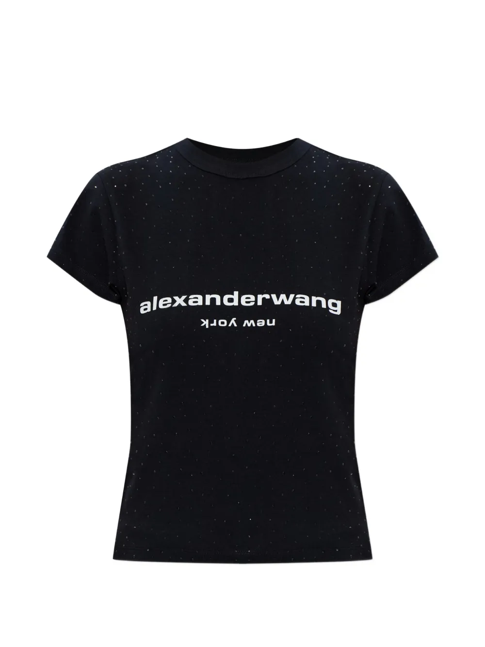 Alexander Wang rhinestone-embellished T-shirt - Nero