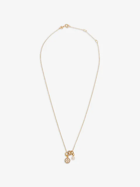 Tory Burch collar Icon con dije en pavé
