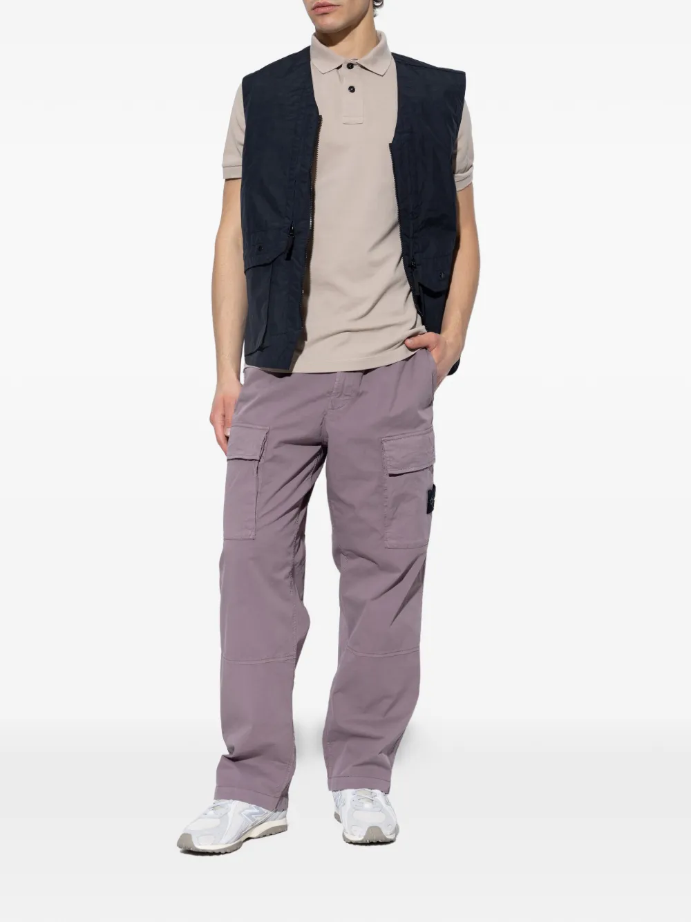 Stone Island Broek met cargo zak Paars
