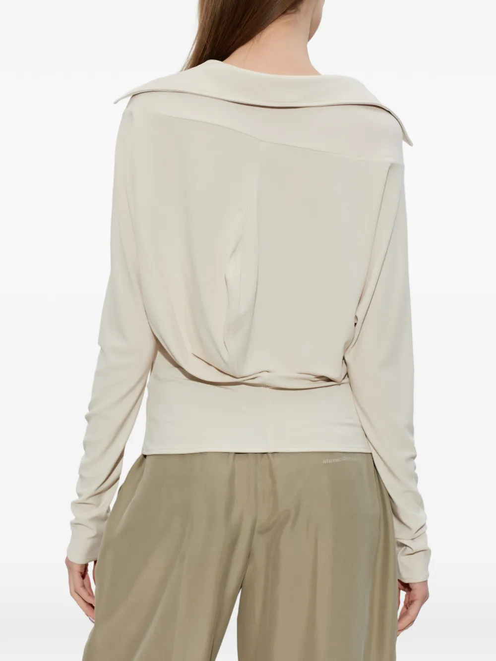 Alexander Wang Top met gedrapeerde mouwen Beige