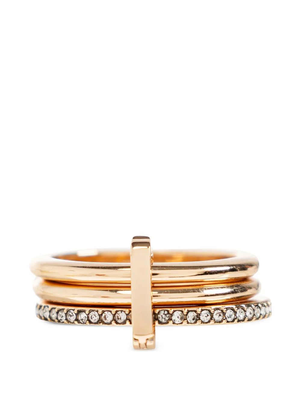  Tory Burch Icon Pavé Charm Ring - Gold 