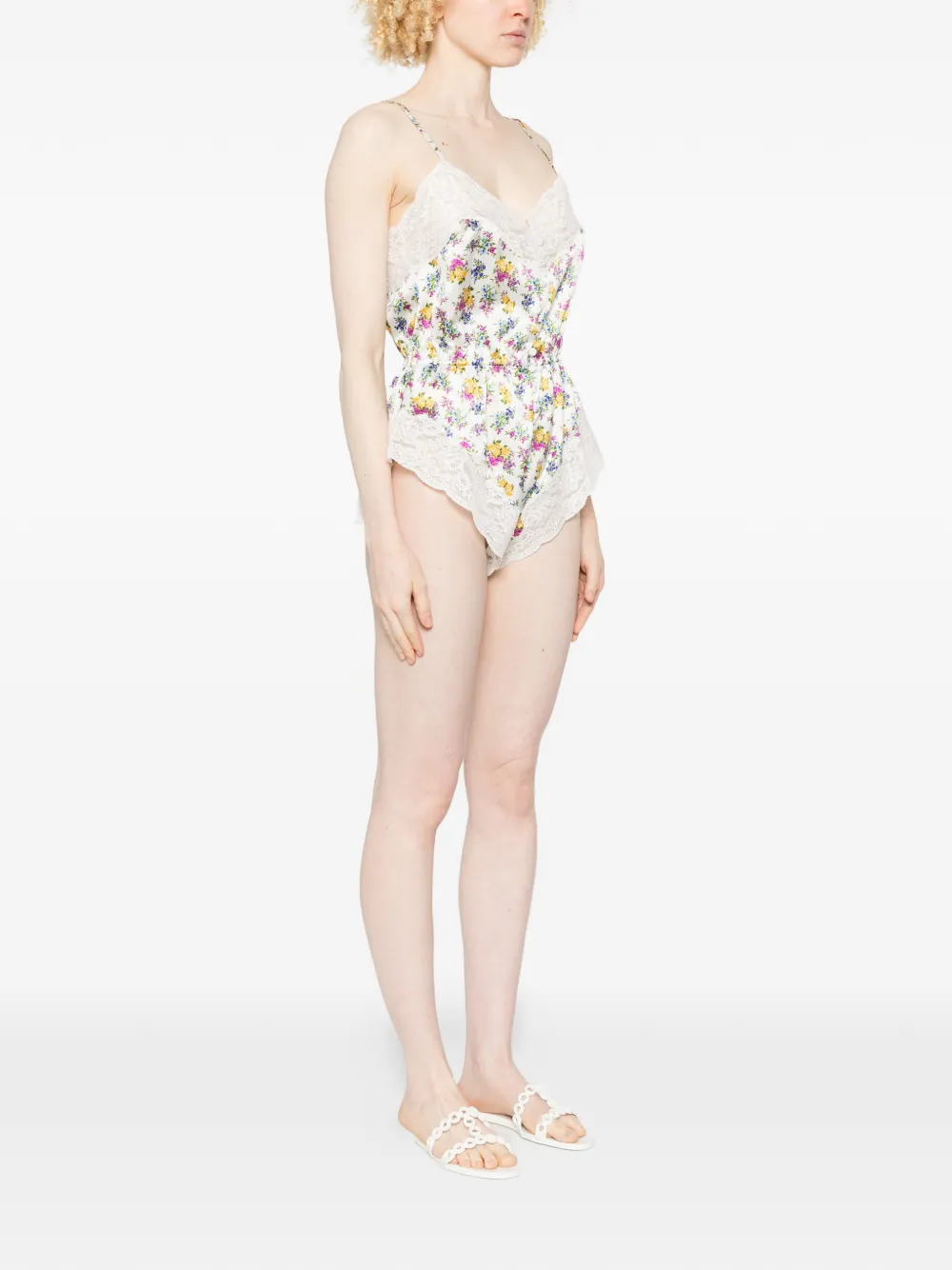 Dolce & Gabbana Playsuit met bloemenprint Wit