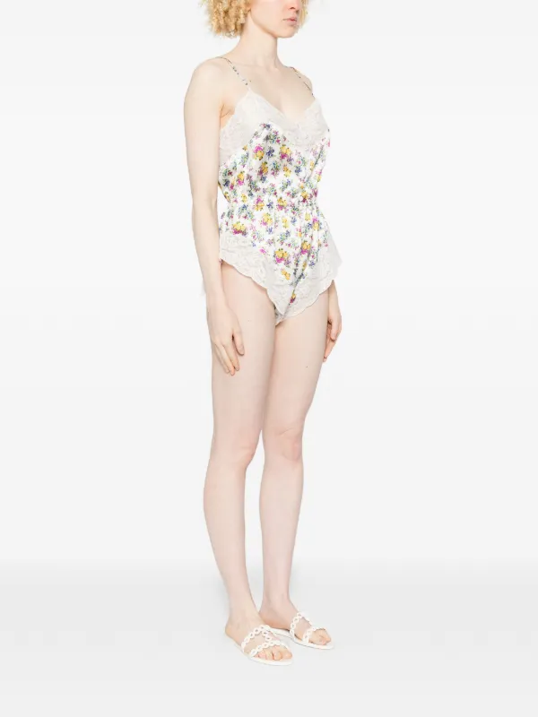 Dolce & Gabbana フローラル レーストリム ロンパース | ホワイト 