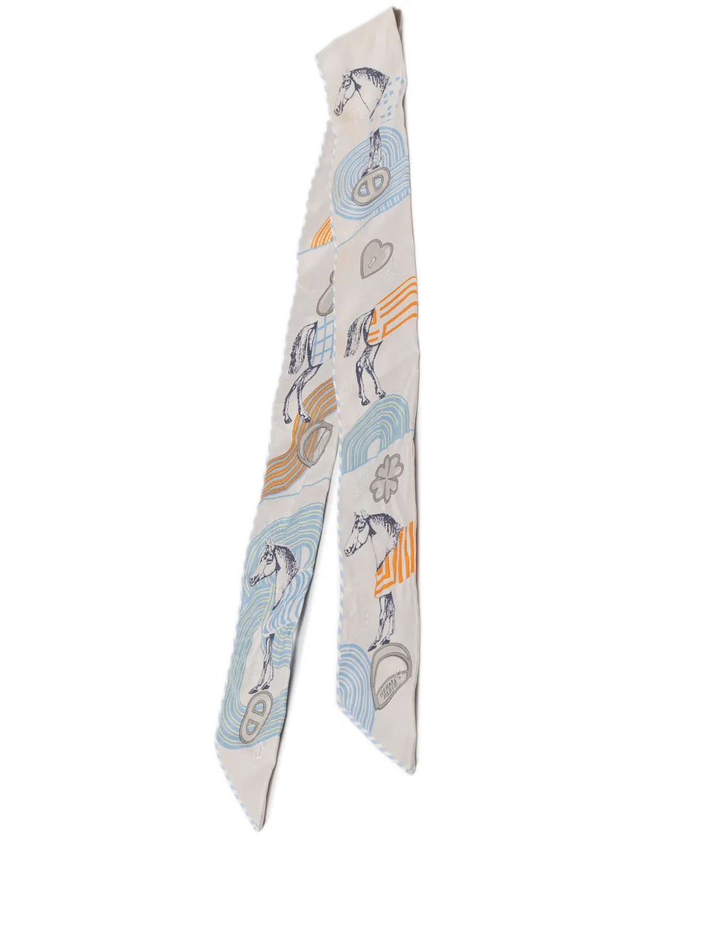 Hermès Pre-Owned 2019-2025 Garde Robe Pop Silk Twilly Scarf scarves - Grigio