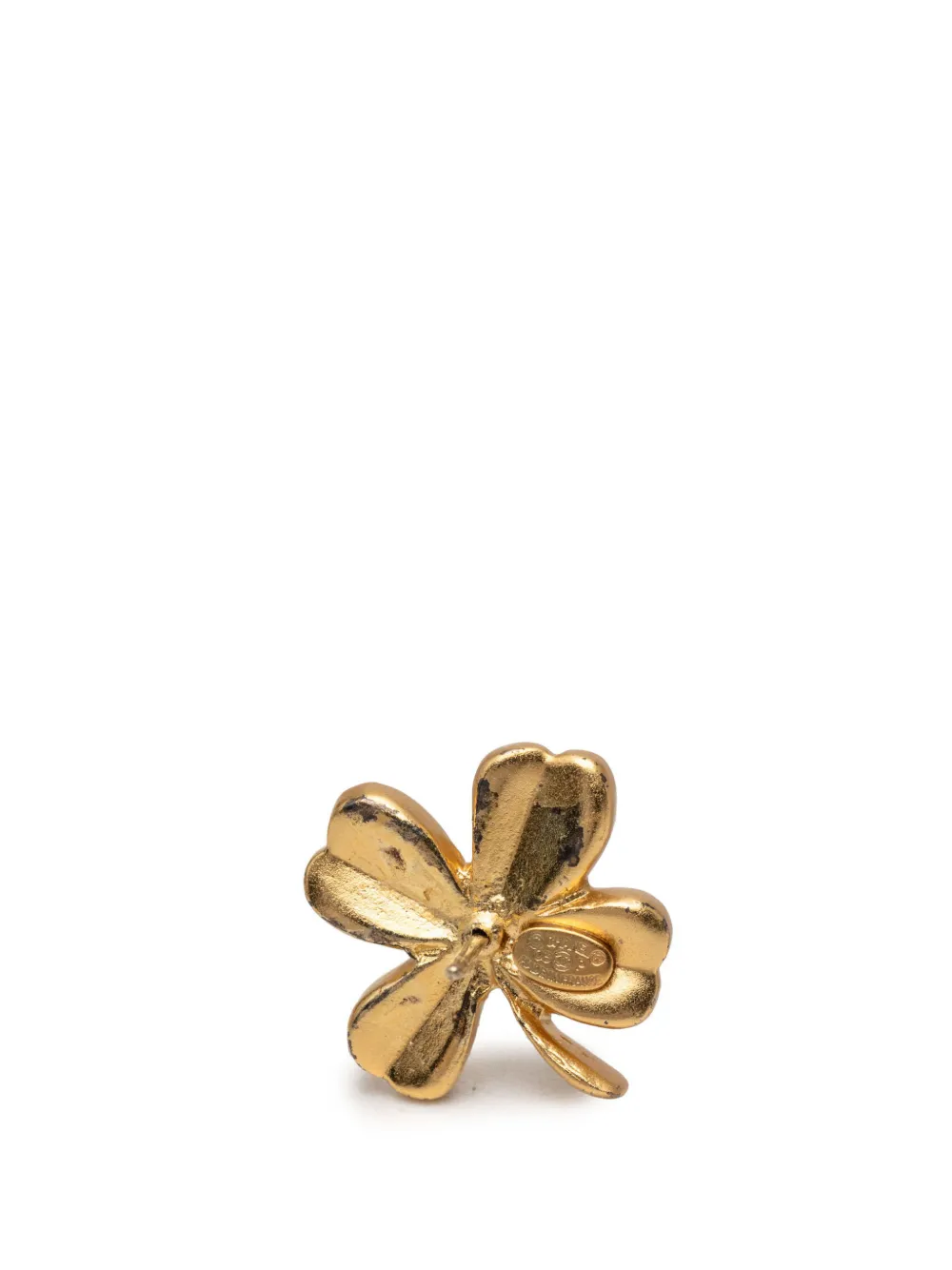2003 Gold Plated Cc Clover Push Back Earrings Costume Earrings