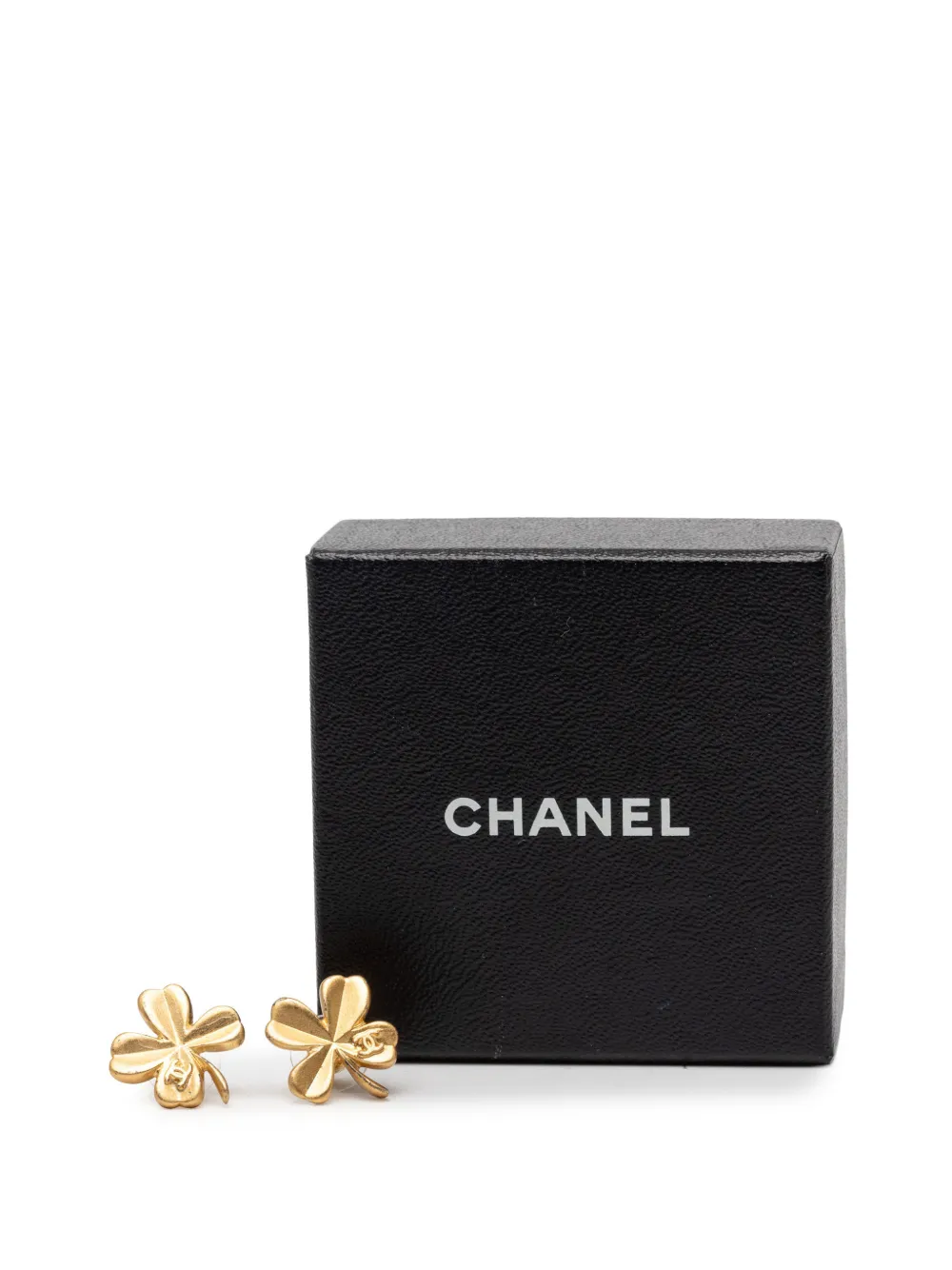 2003 Gold Plated Cc Clover Push Back Earrings Costume Earrings