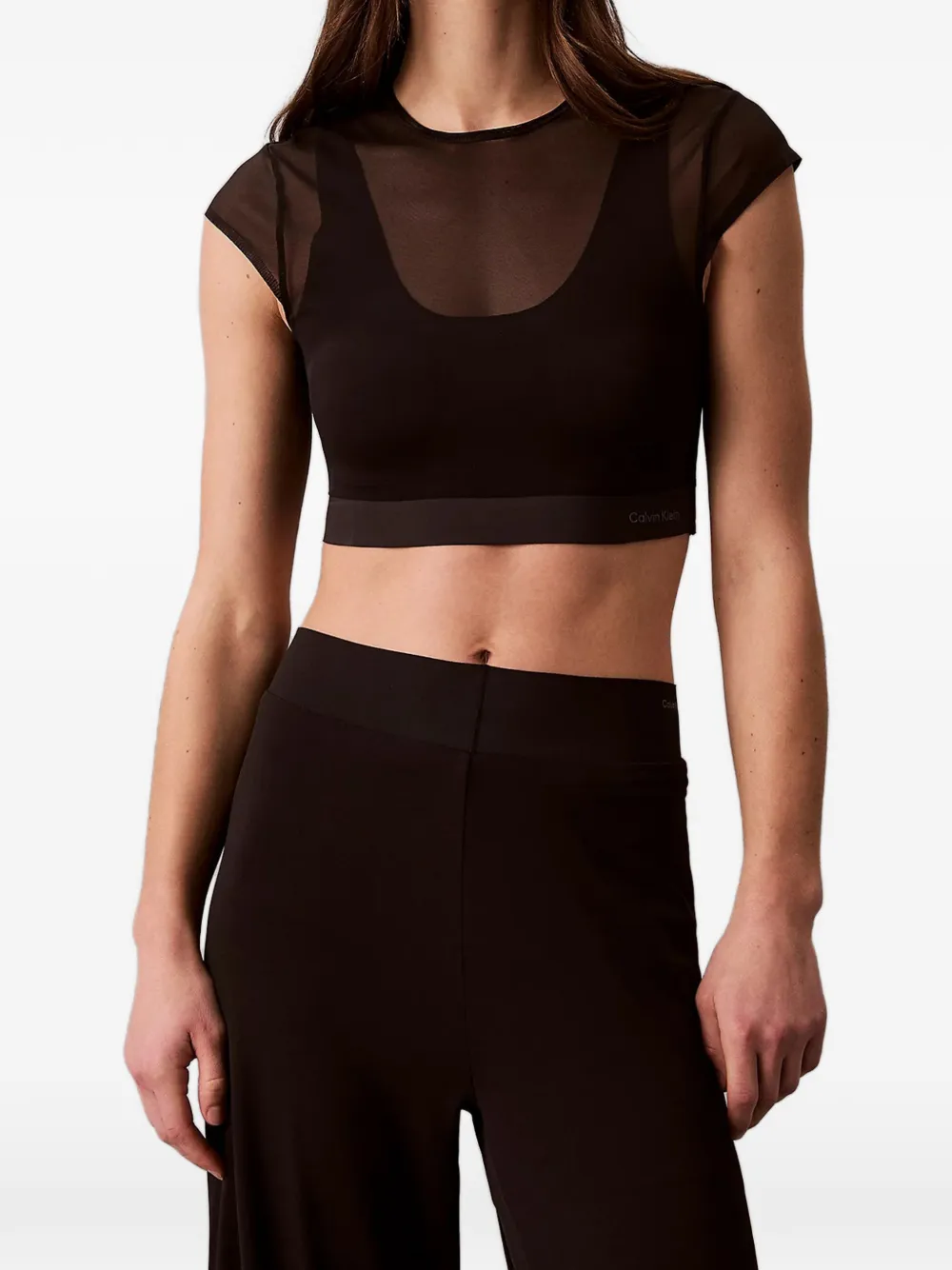 Calvin Klein cropped performance sports bra top - Nero