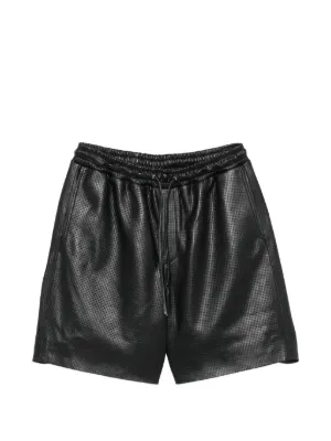 LOEWE レザー ブラック ショートパンツ XS LOEWE レザー ショートパンツ | ブラック | FARFETCH JP
