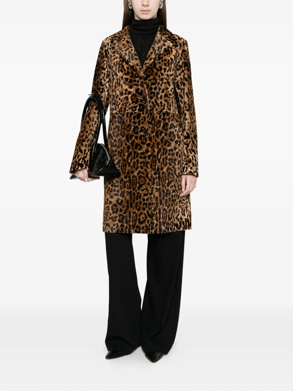 Arma Mietta jas met dierenprint en knopen Beige
