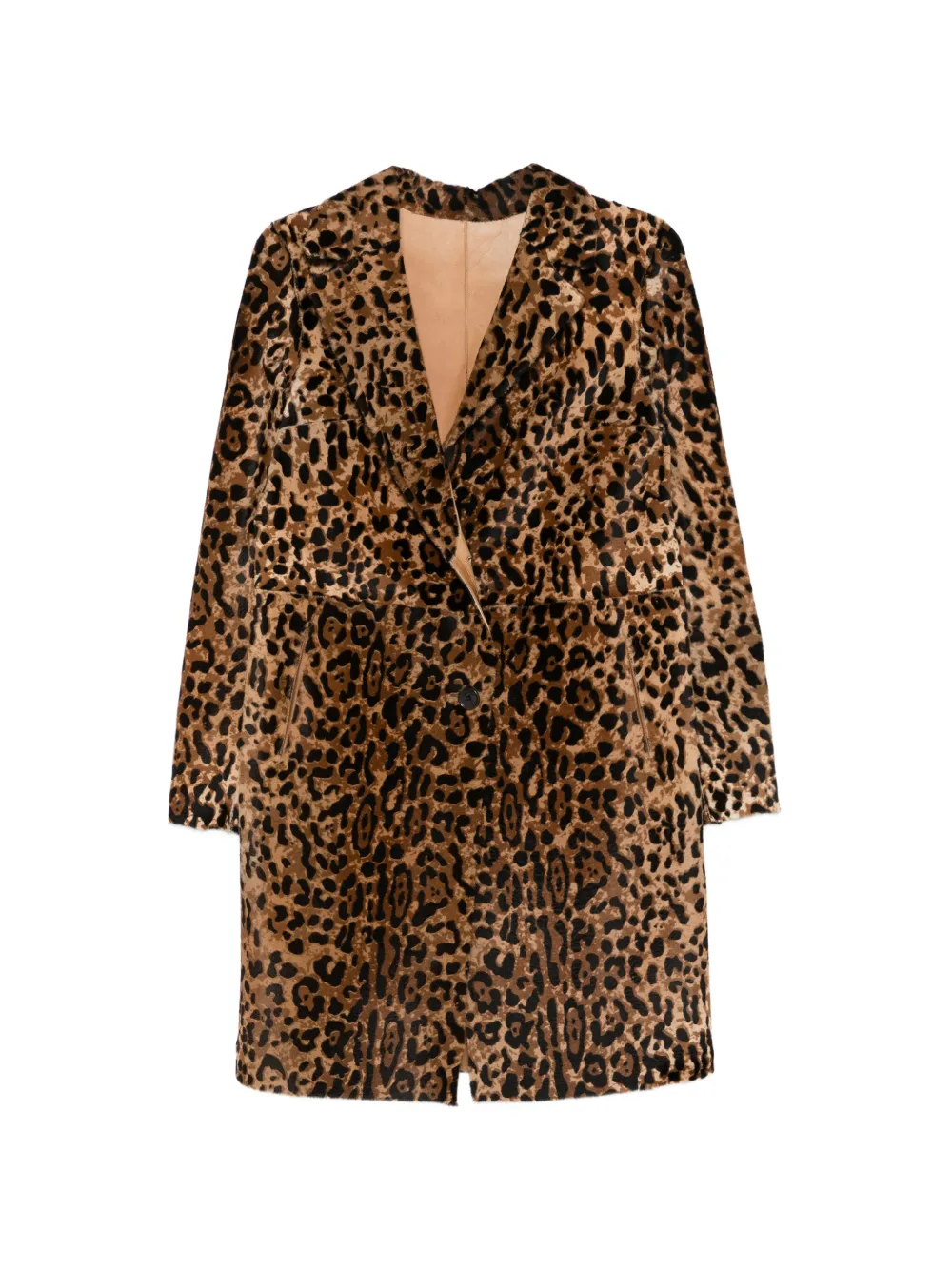 Arma Mietta buttoned animal-print coat - Neutrals