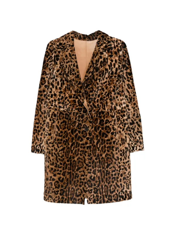 Arma Mietta Buttoned Animal-print Coat in Neutrals