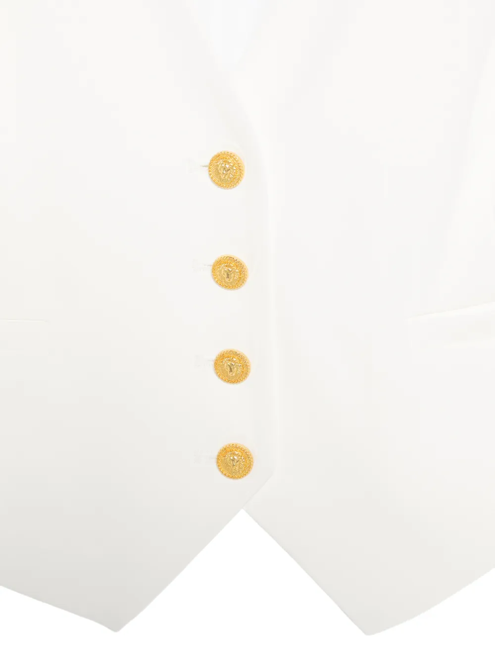  L'agence Buttoned Waistcoat - White 