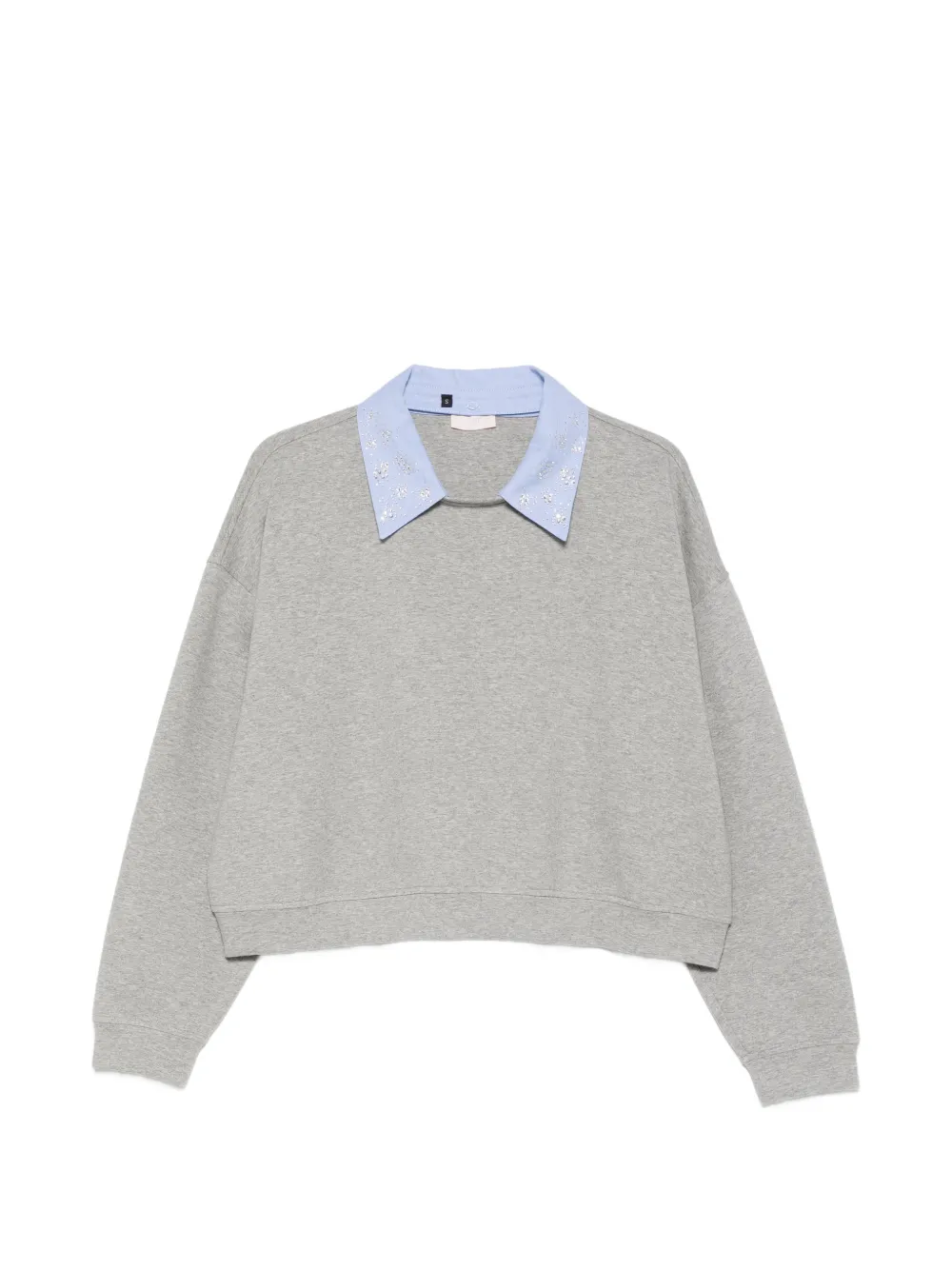 LIU JO embellished-collar sweatshirt - Grigio