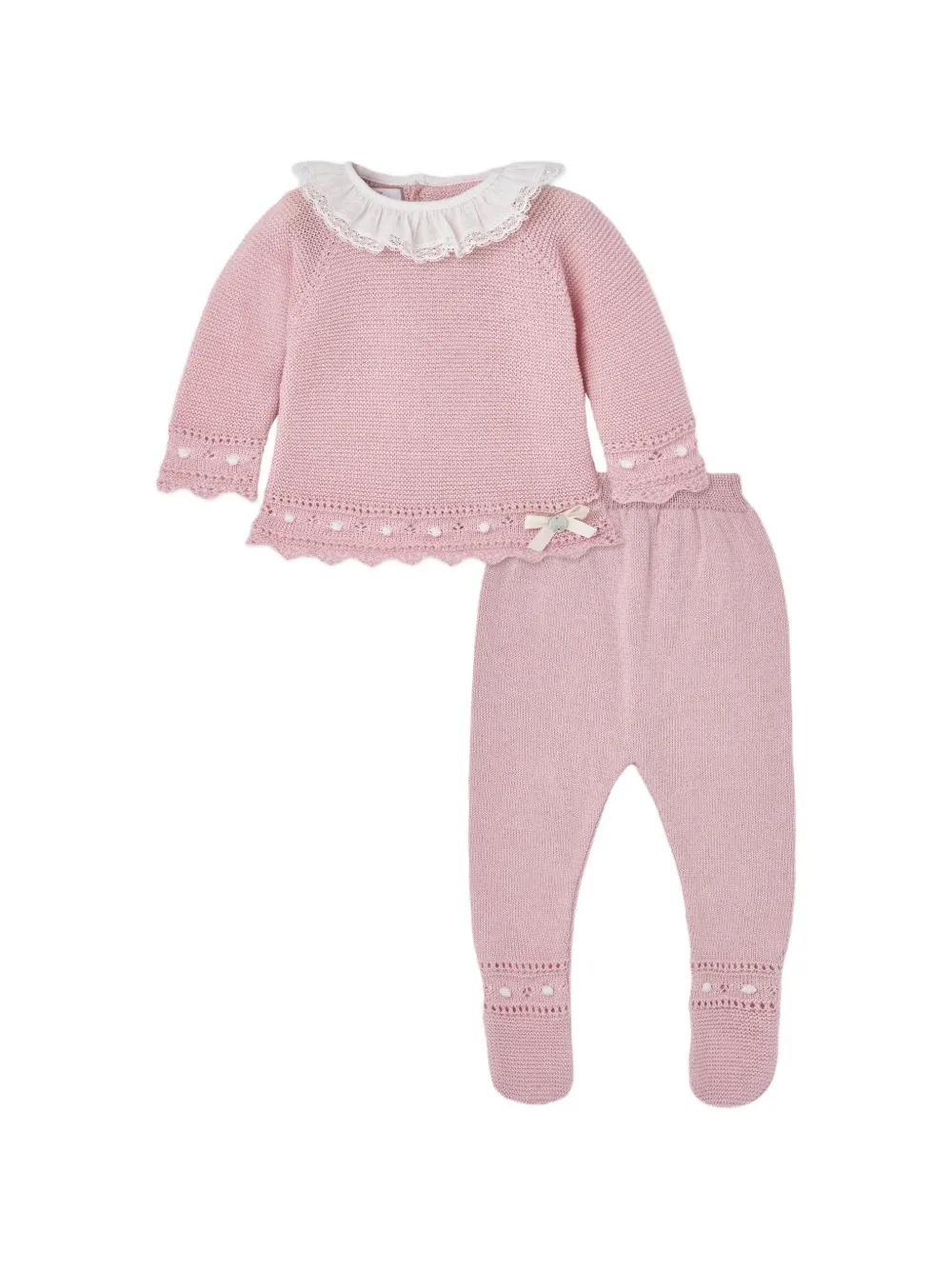 Paz Rodriguez Alegra knitted footed babywear set - Rosa