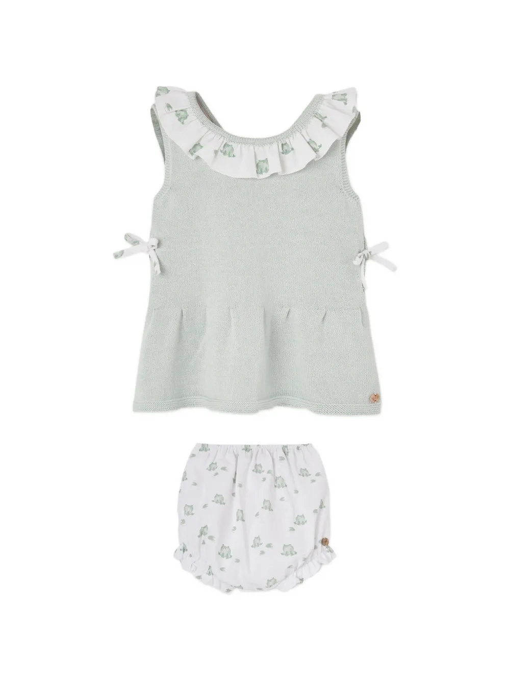 Paz Rodriguez frog-print dress set - Verde