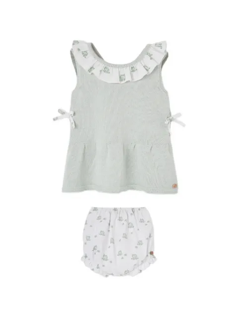 Paz Rodriguez frog-print dress set