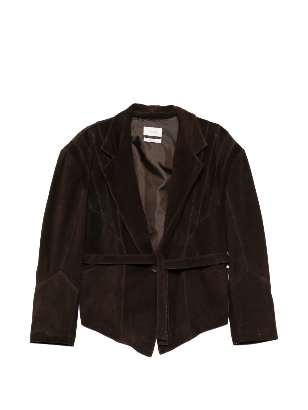 VICOLO belted leather jacket - Marrone