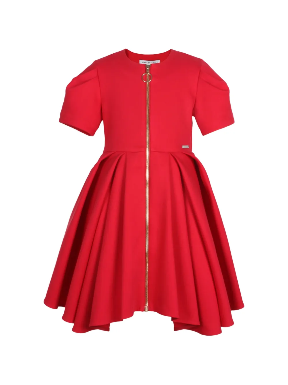 JESSIE AND JAMES KIDS pleated zipped dress - Rosso