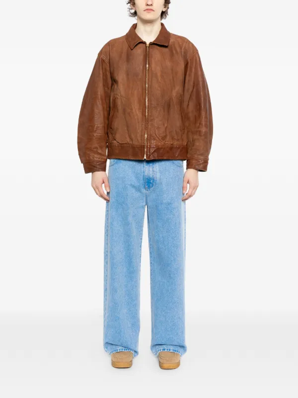 Visvim Strato Leather Jacket | Brown | FARFETCH AO