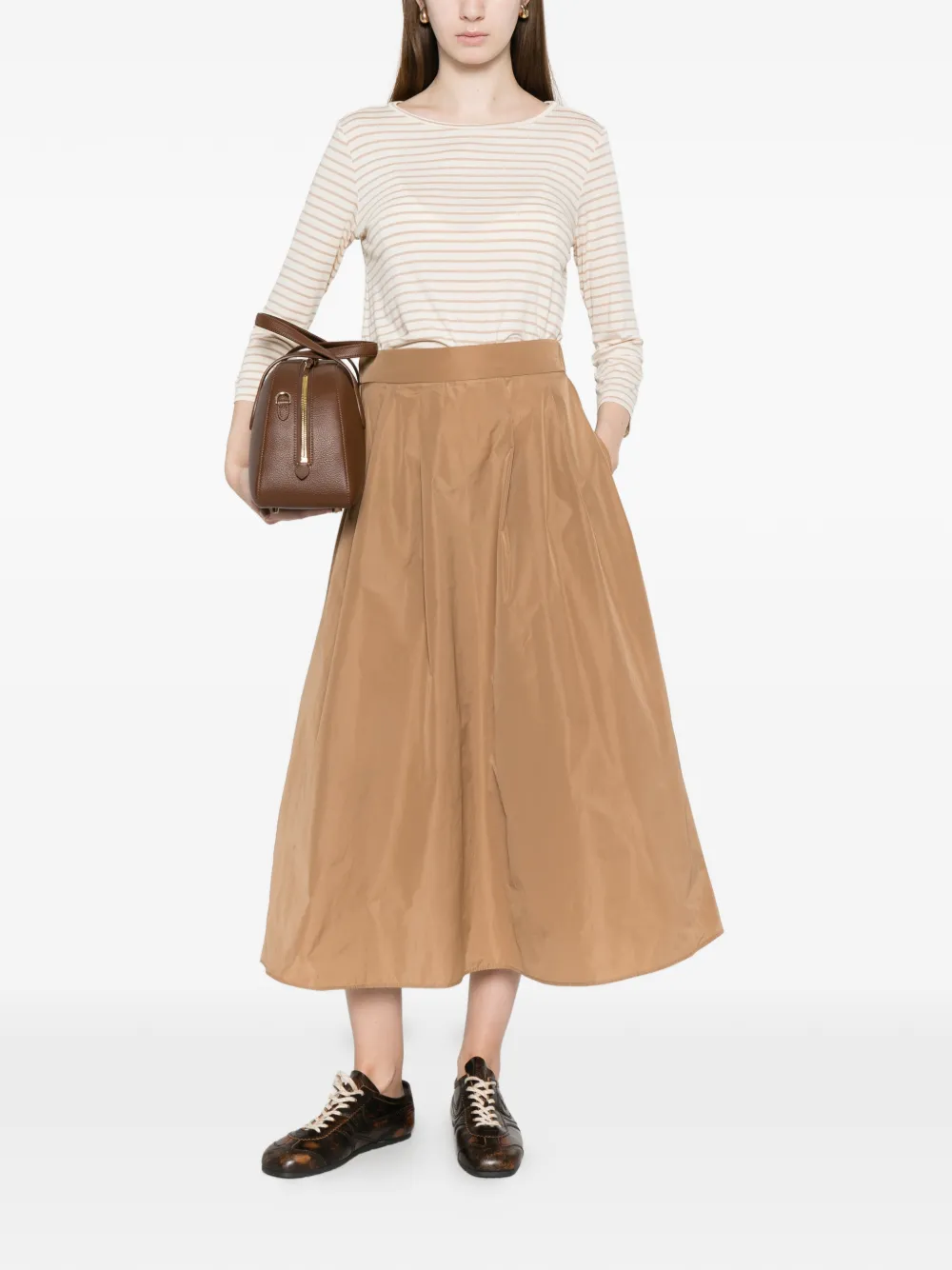  Marella Striped Long-sleeve T-shirt - Neutrals 