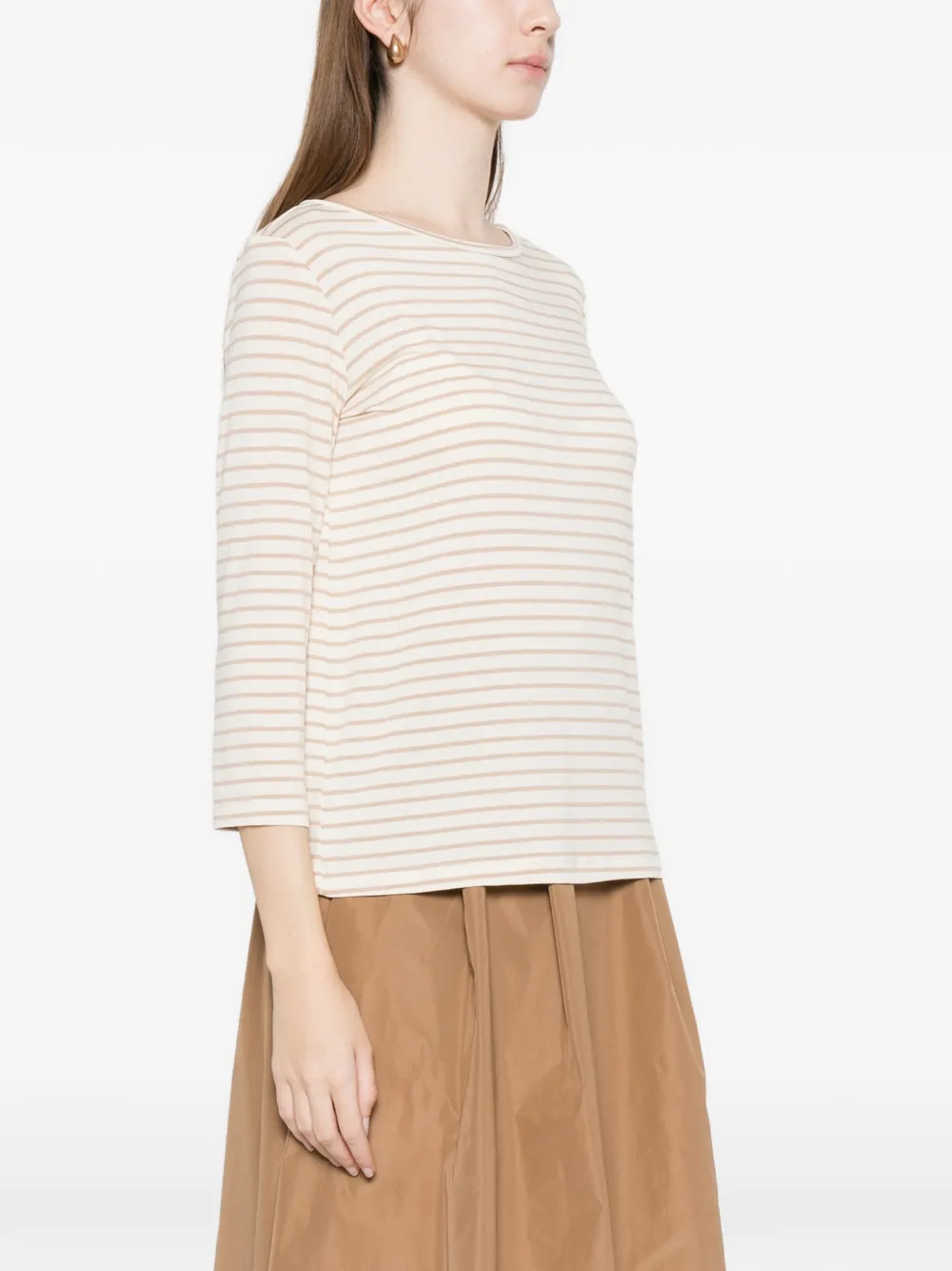  Marella Striped Long-sleeve T-shirt - Neutrals 
