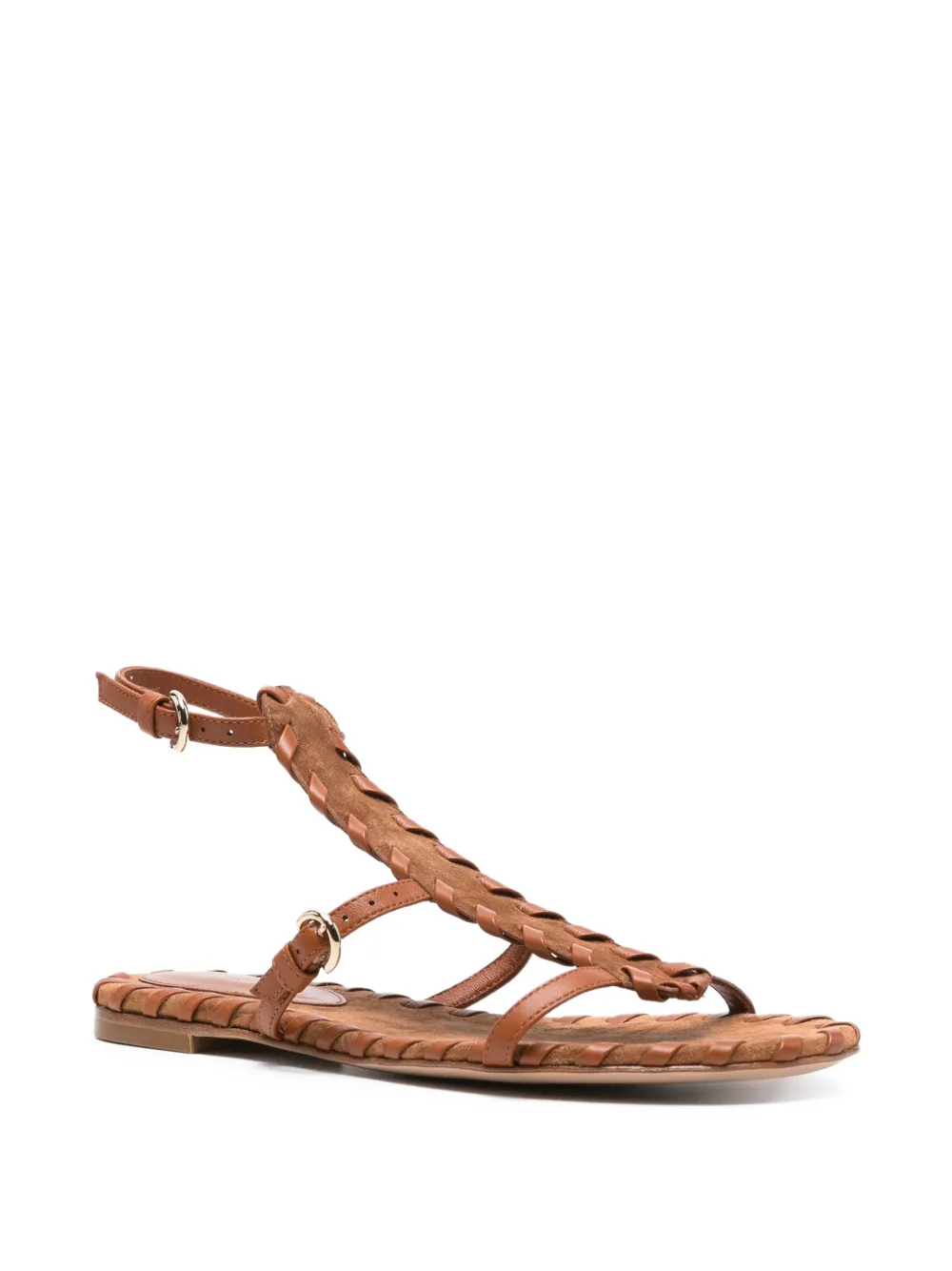 Gianvito Rossi Sandalen met gevlochten afwerking Bruin