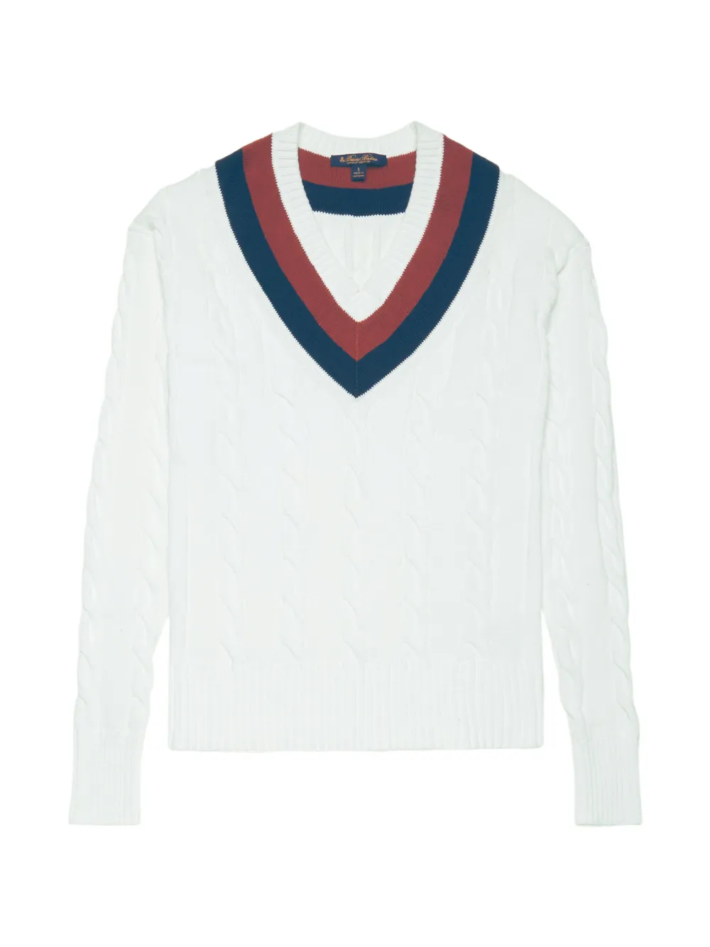 Brooks Brothers Tennis Pullover mit V-Ausschnitt - Weiß