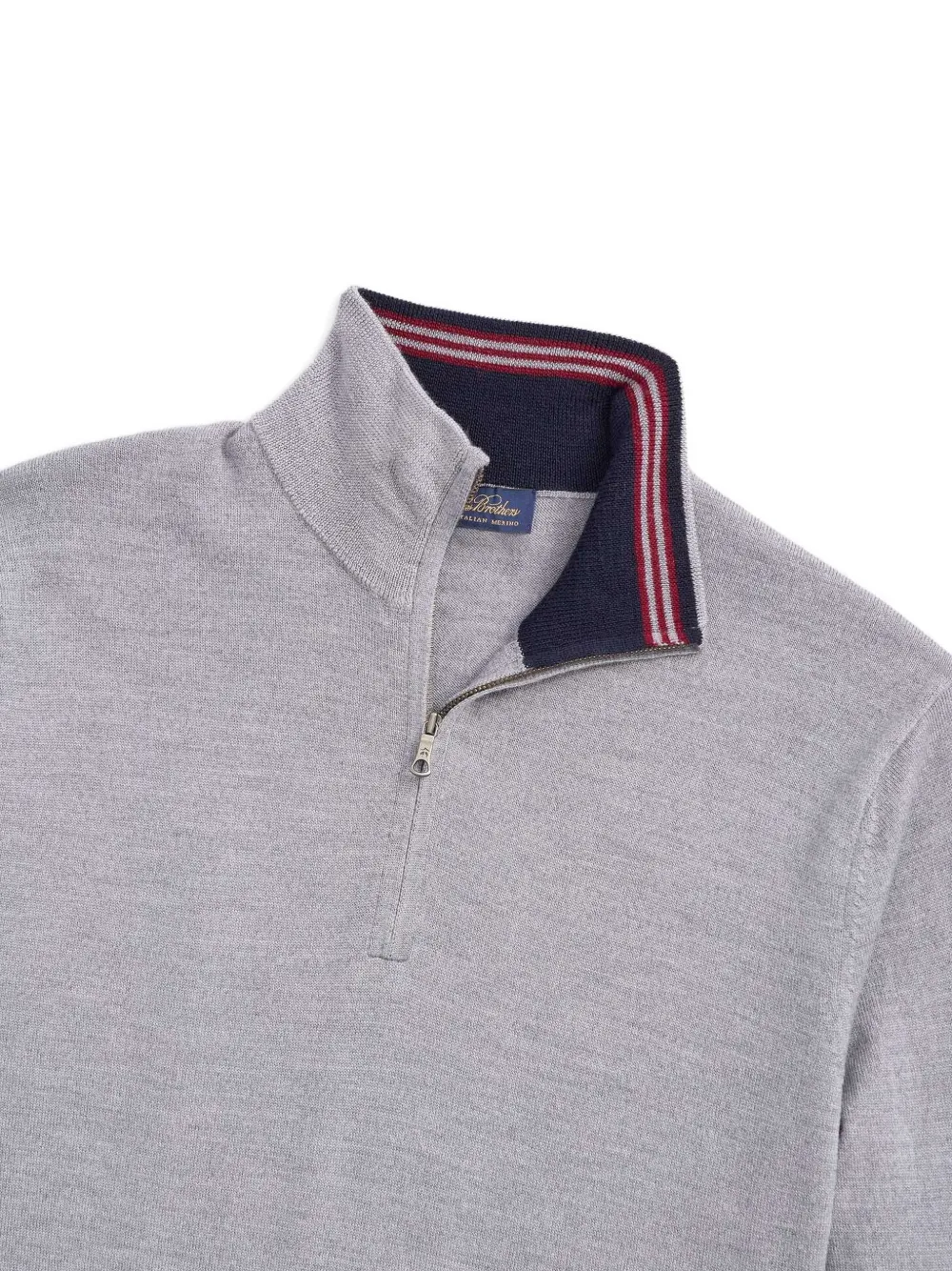 Brooks Brothers Trui met halve rits Grijs