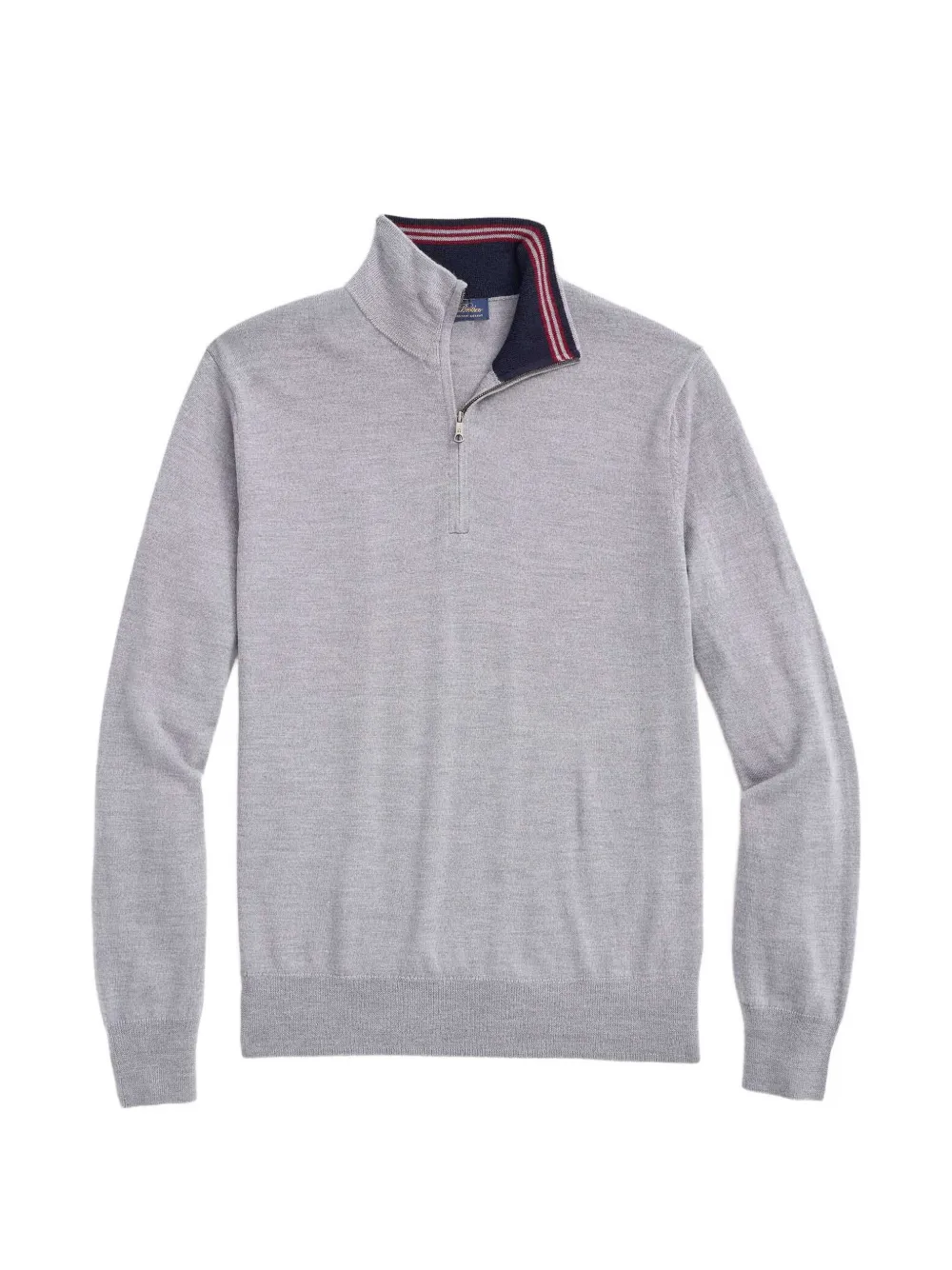 Brooks Brothers Maglione con mezza zip - Grigio