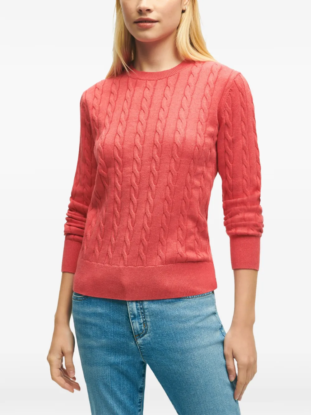 Brooks Brothers Kabelgebreide trui Rood