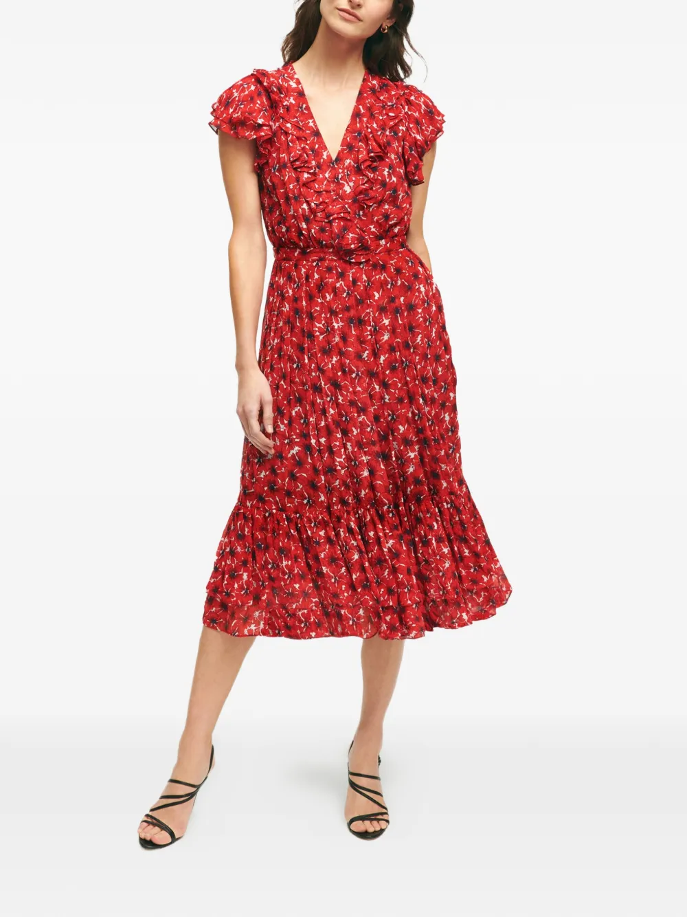 Brooks Brothers Midikleid mit Mohn-Print