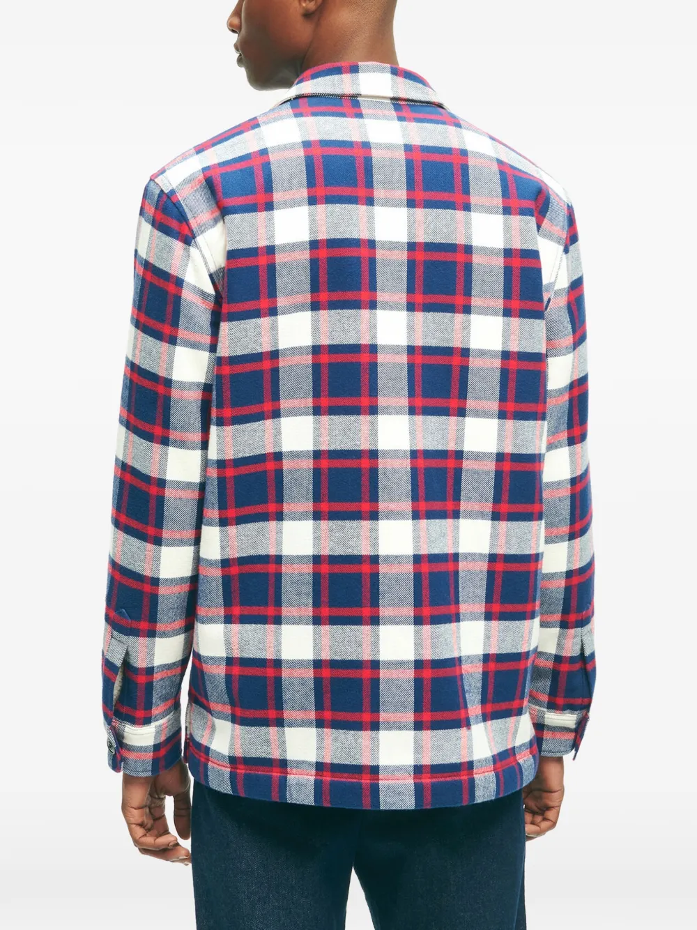 Brooks Brothers Geruit katoenen shirtjack Blauw