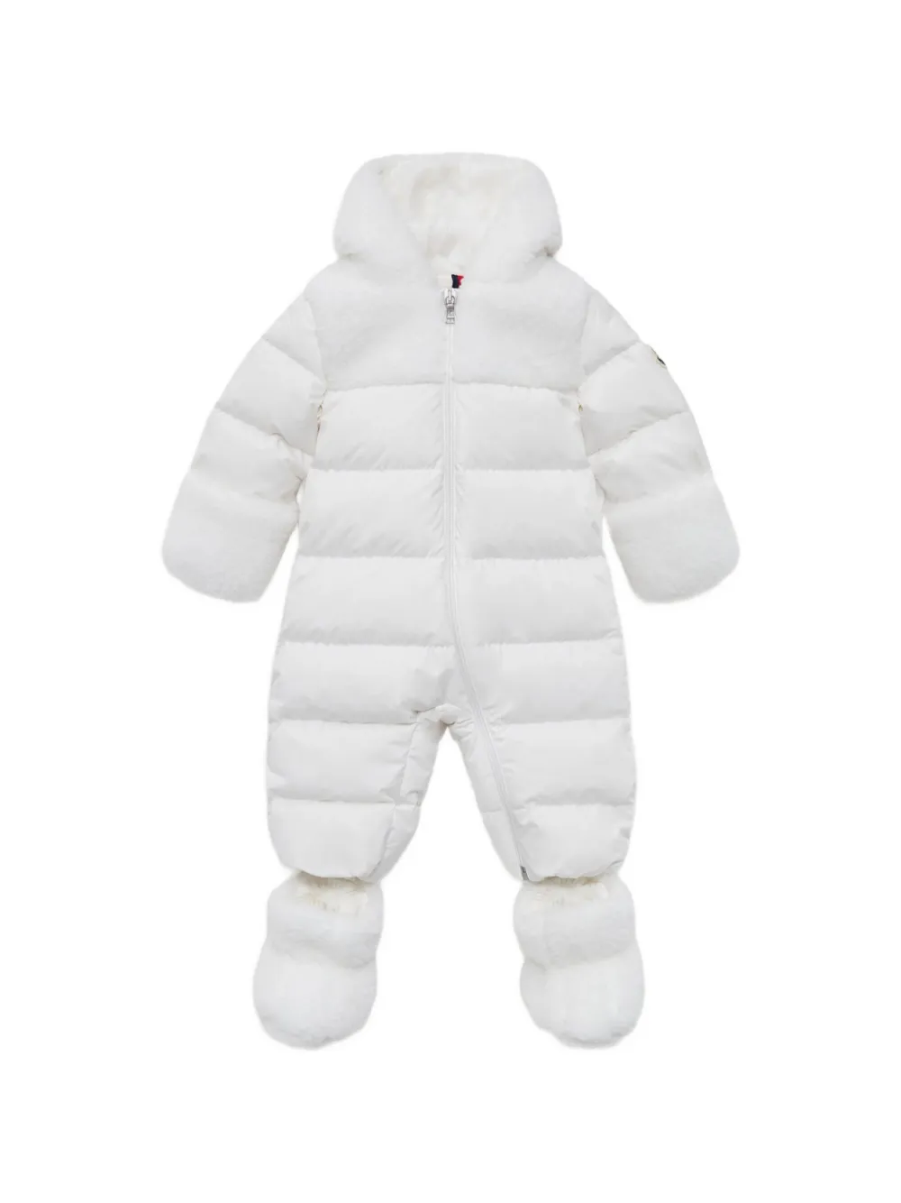 Moncler Enfant Gewatteerd skipak van imitatielammy Wit