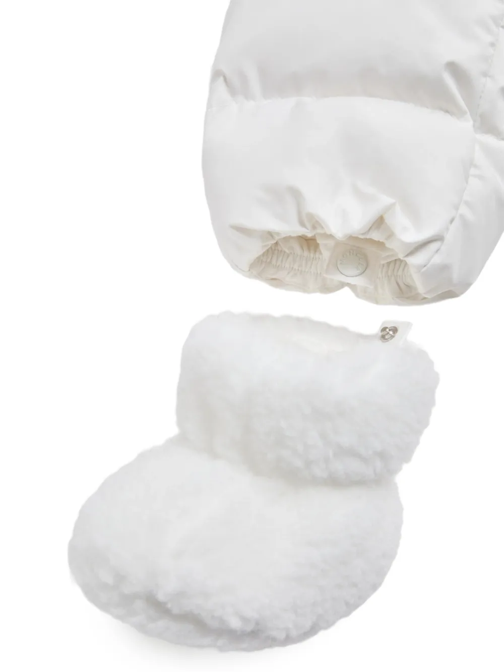 Moncler Enfant Gewatteerd skipak van imitatielammy Wit