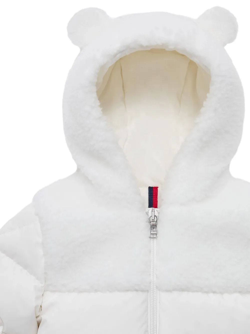 Moncler Enfant Gewatteerd skipak van imitatielammy Wit