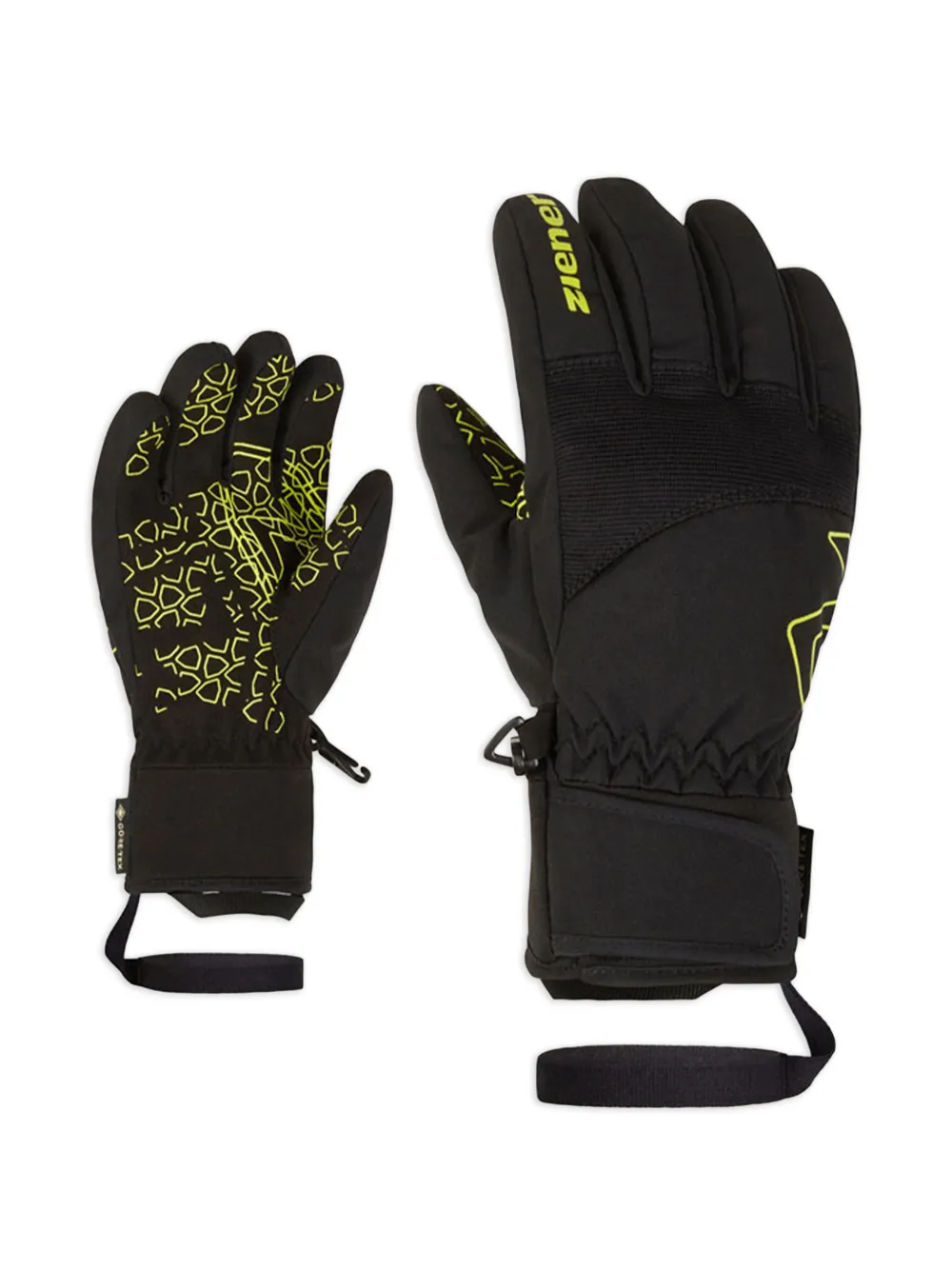  Ziener Geometric Print Gloves - Black 