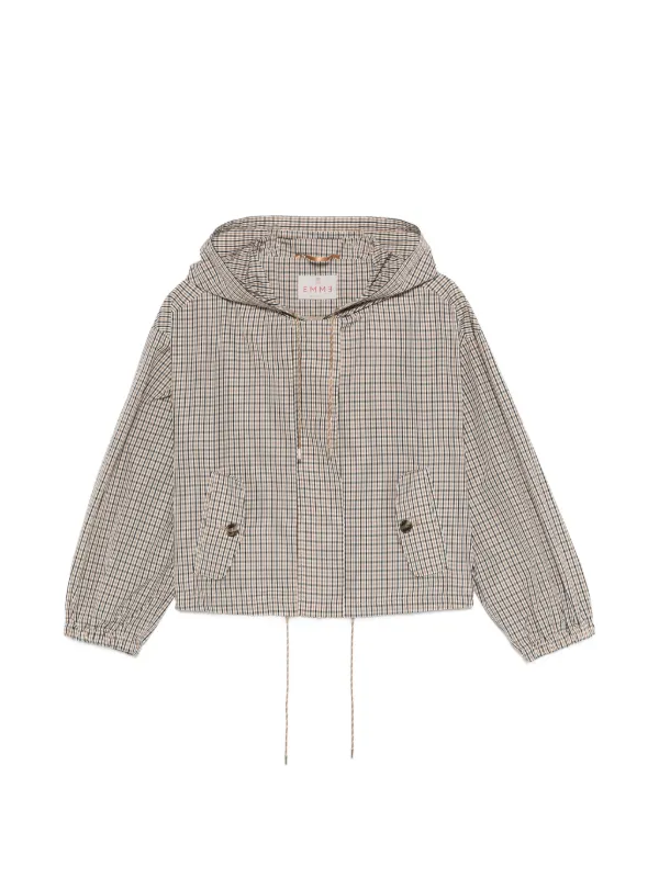 Marella チェック フーデッド ジャケット | ブラウン | FARFETCH JP
