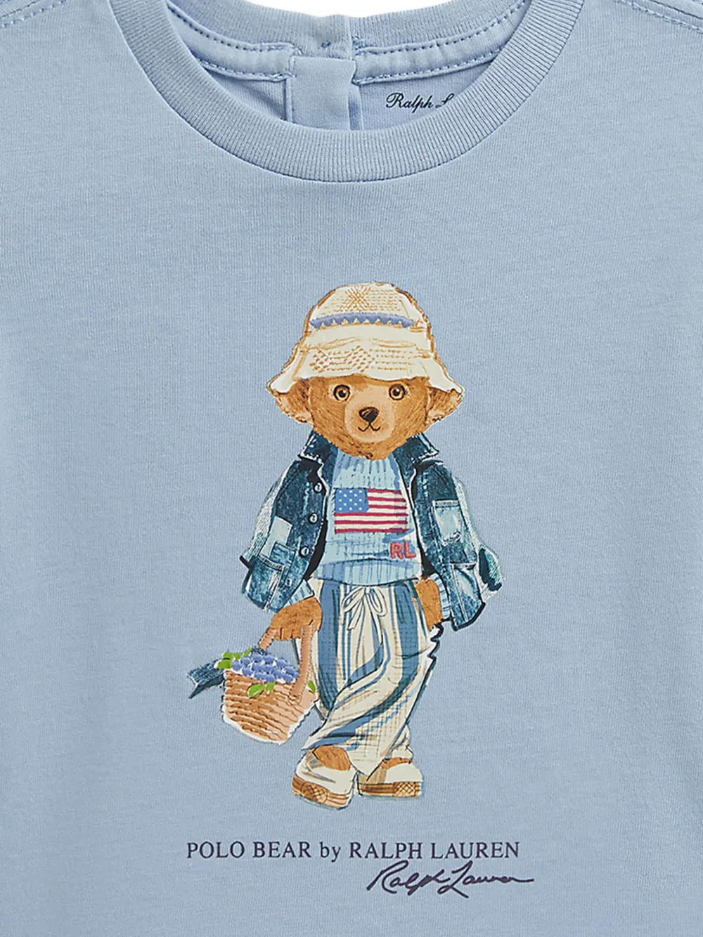 POLO RALPH LAUREN KIDS T-shirt met teddybeerprint Blauw
