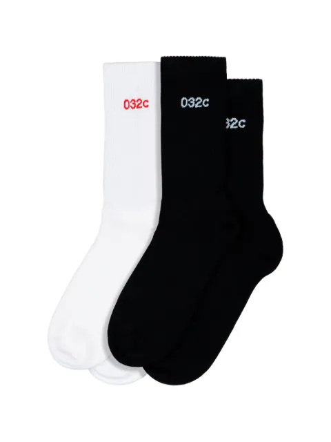 032c lettering two-pack socks set (set fo two)