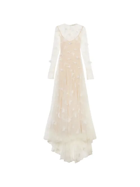 Blumarine vestido largo con apliques de mariposas