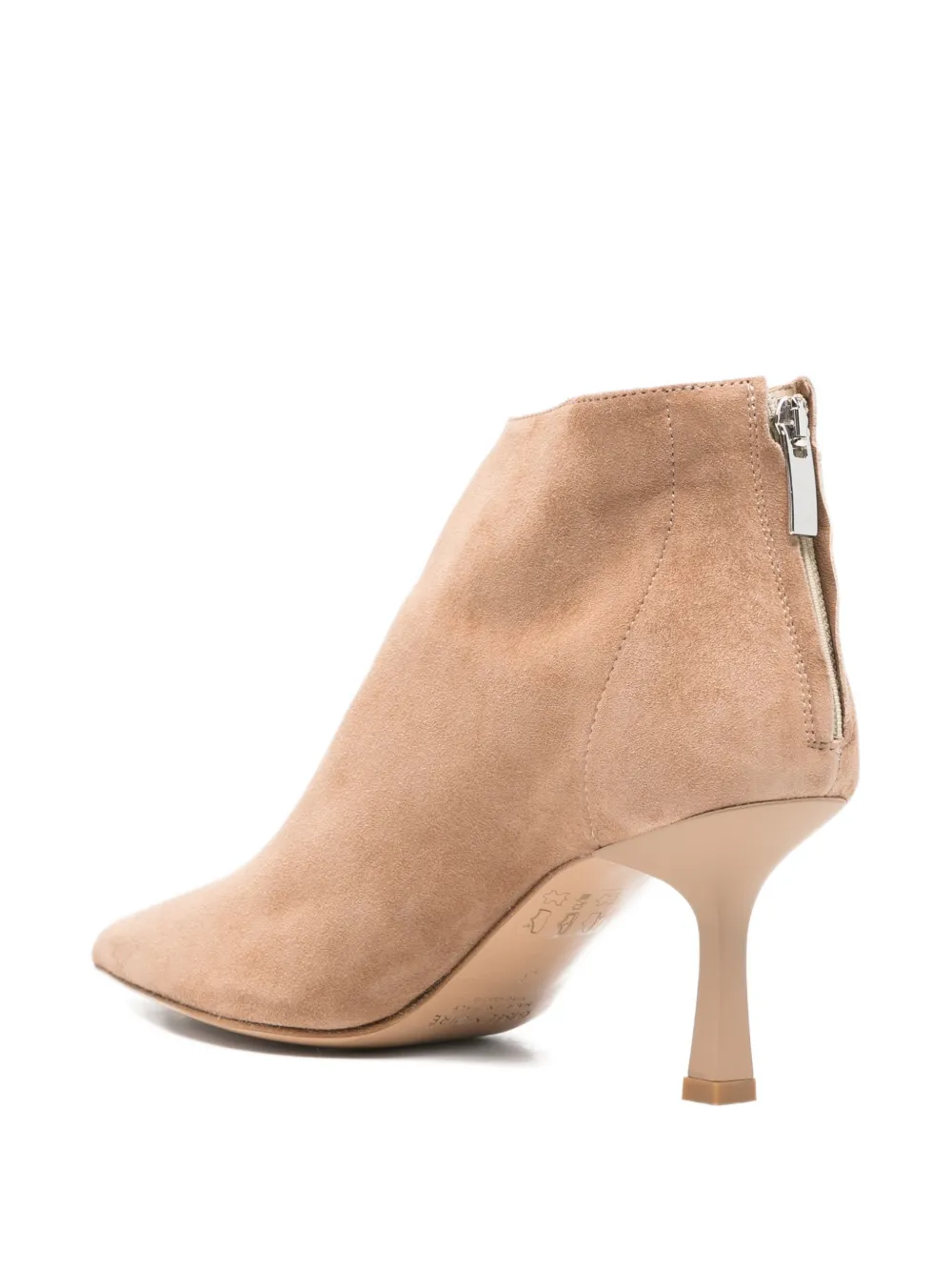  Gisel Moire Elise Pointed-toe Ankle Boots - Neutrals 